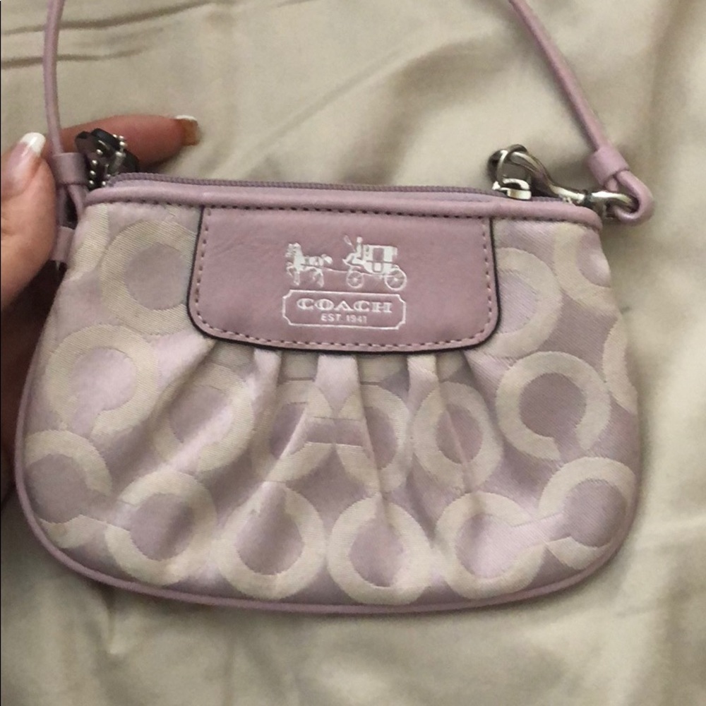 Purple coach wristlet